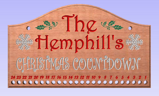 Personalized Christmas Countdown Plaque