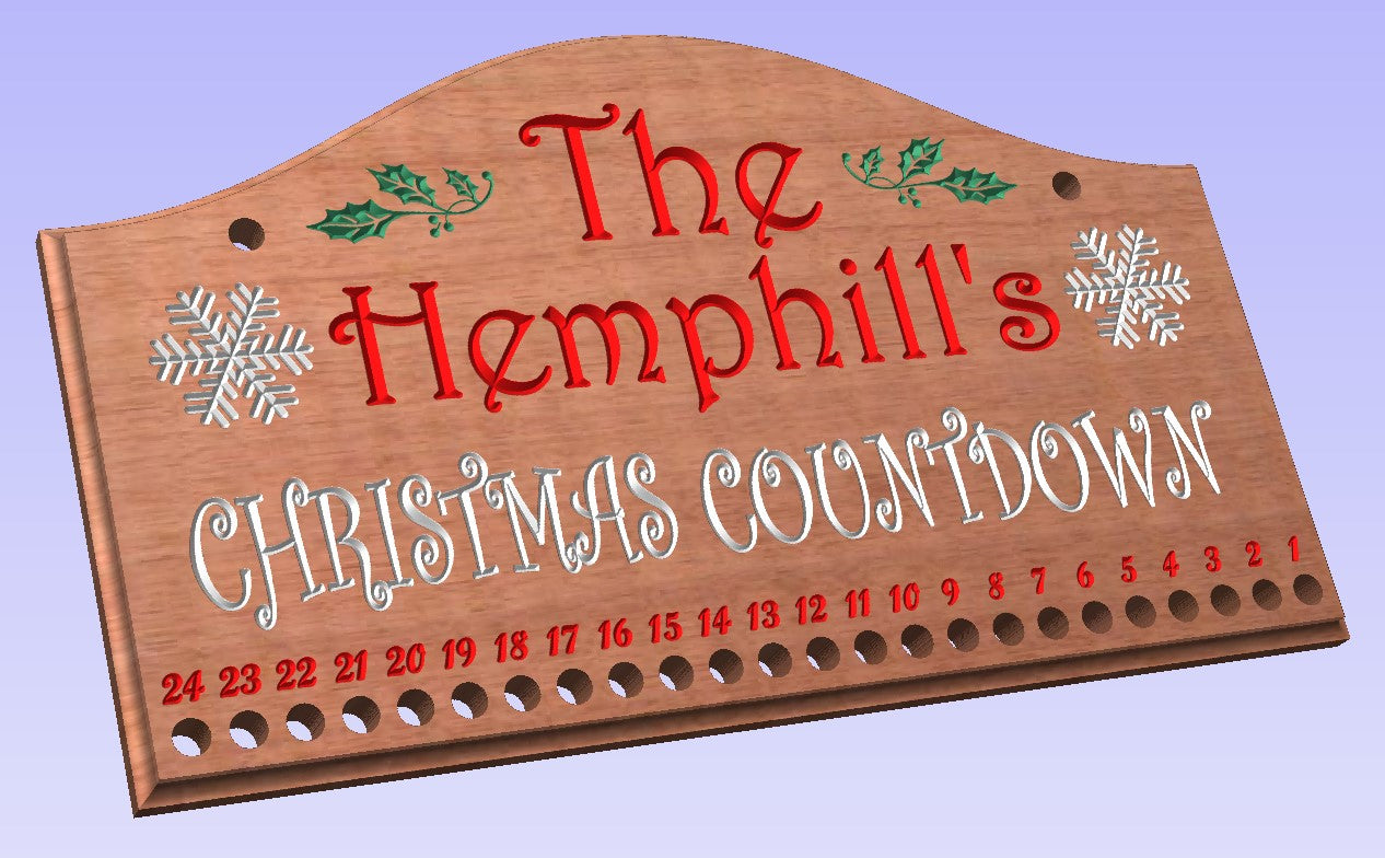 Personalized Christmas Countdown Plaque